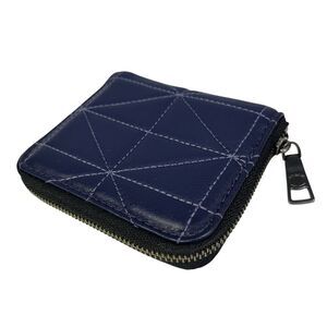 COACH Wallet Small Zip Around Card Case Quilting Blue